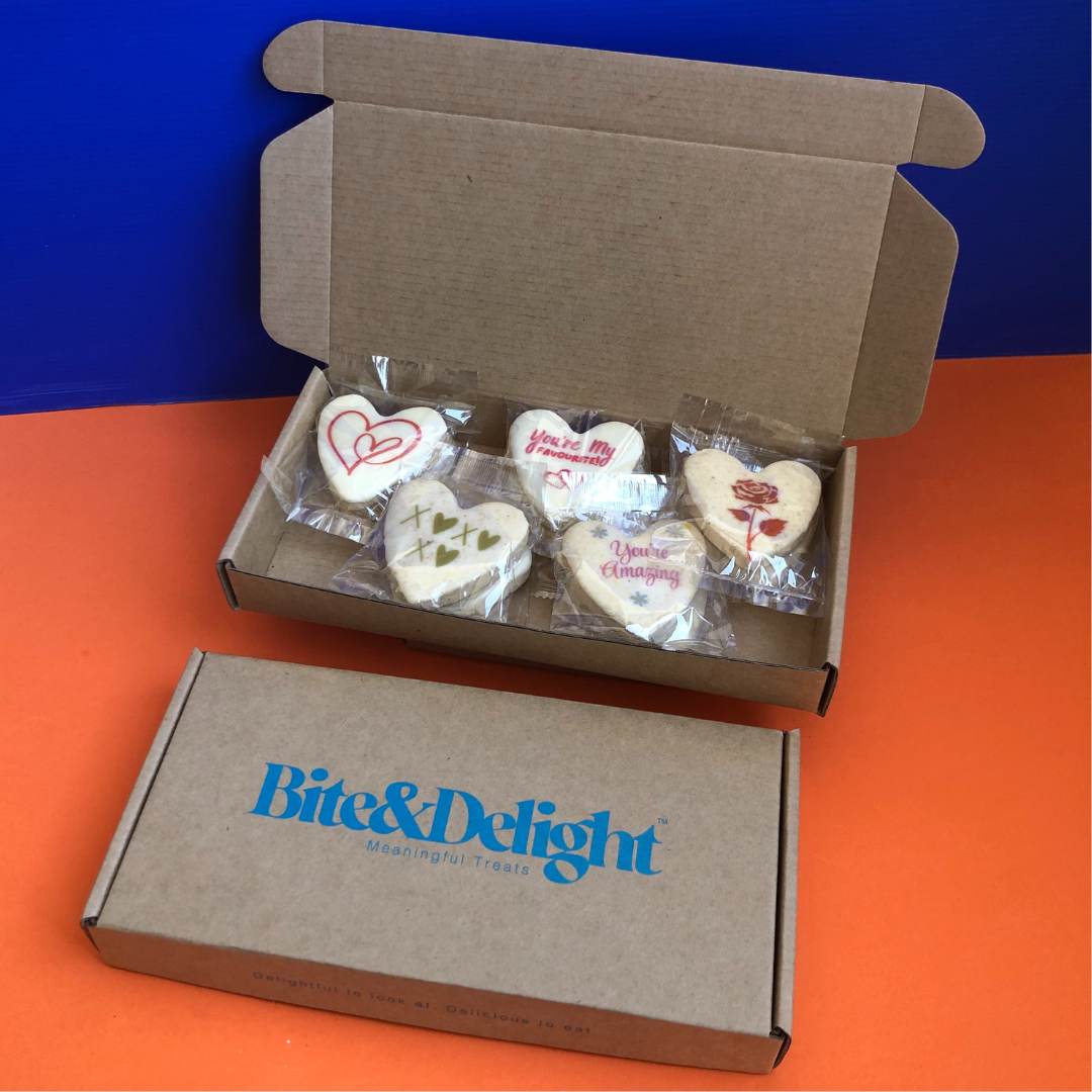 Love you heart box cookies