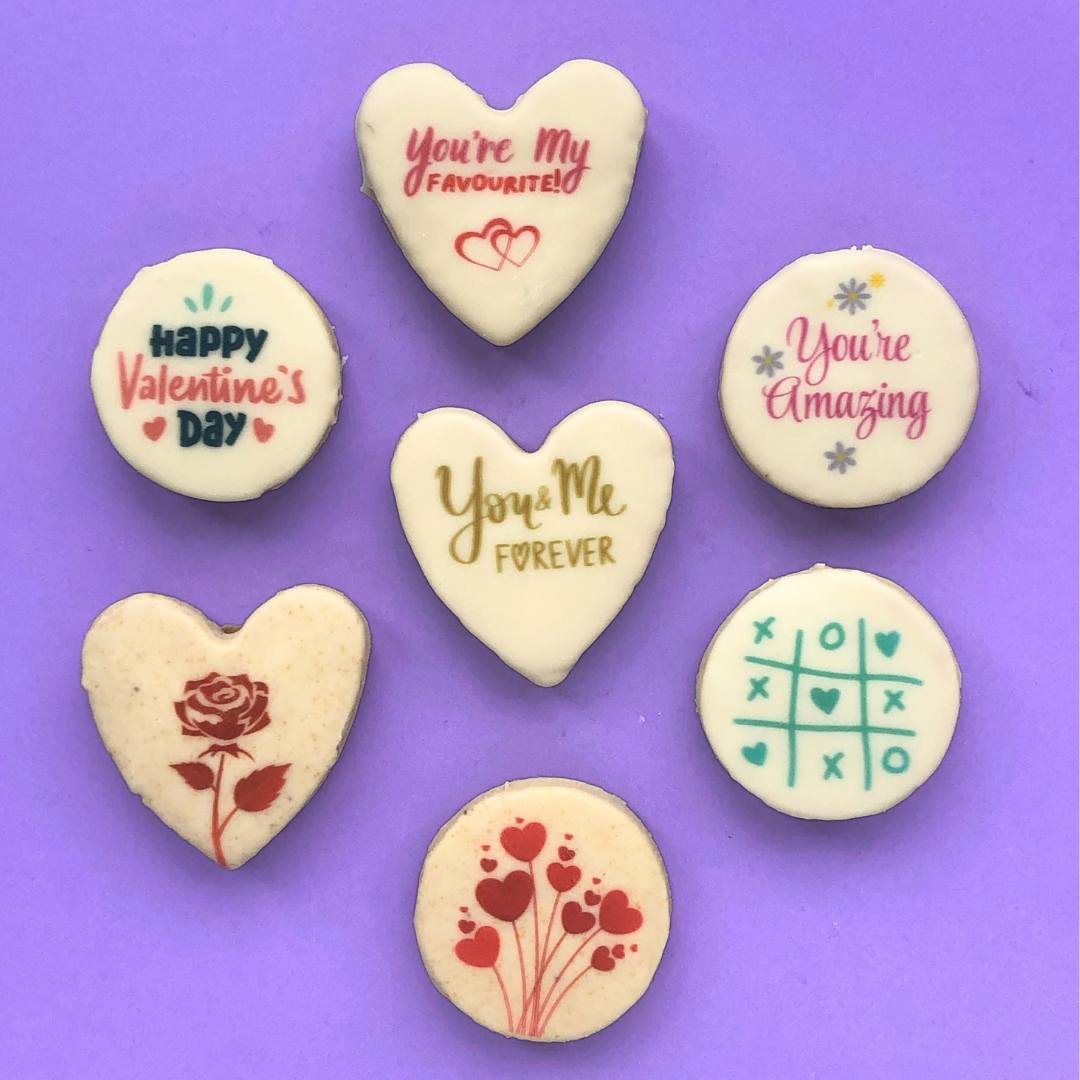 Custom printed valentines cookies