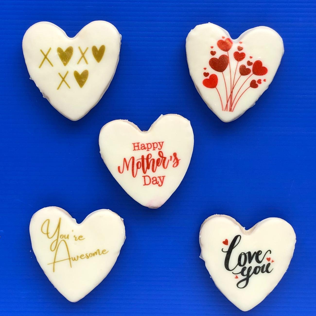 Mothers Day Heart Cookies