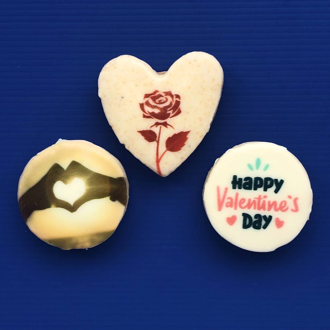 Custom printed valentines cookies