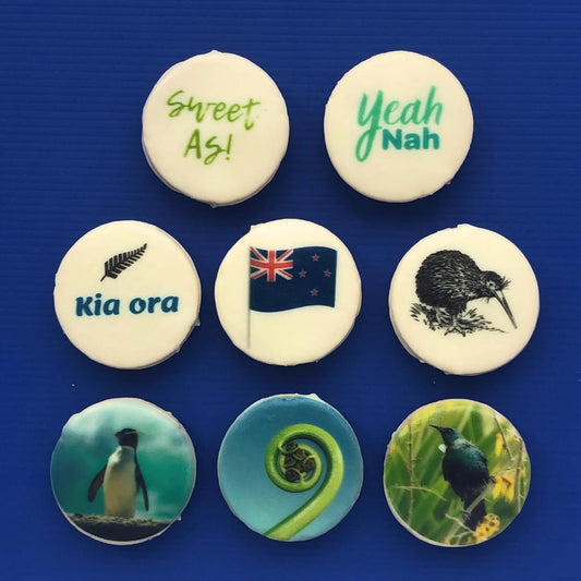 Kiwi Selection printed cookies