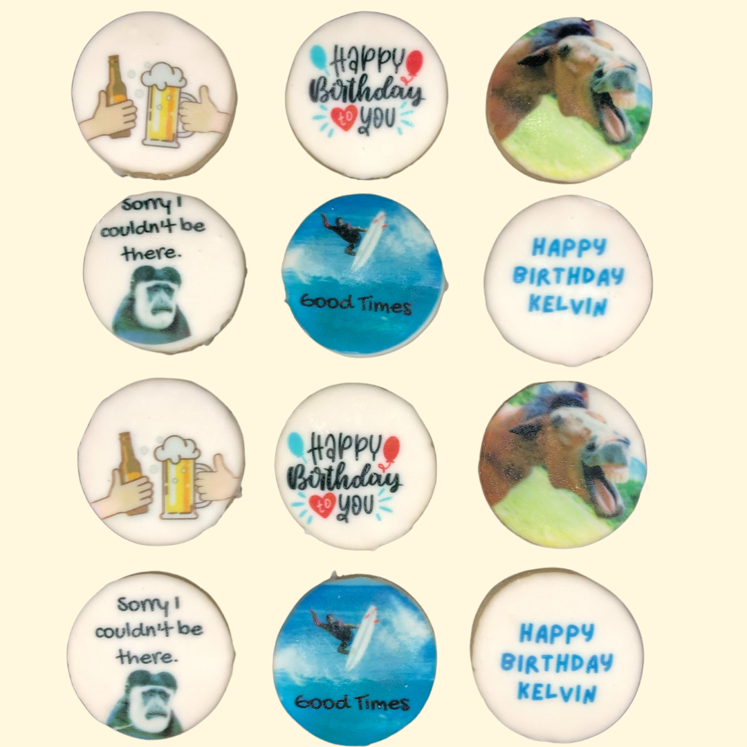 Premium medium shortbread custom printed cookies for Birthdays